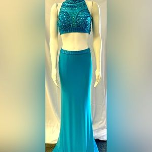 Beaded size small two-piece dress by Ed Young